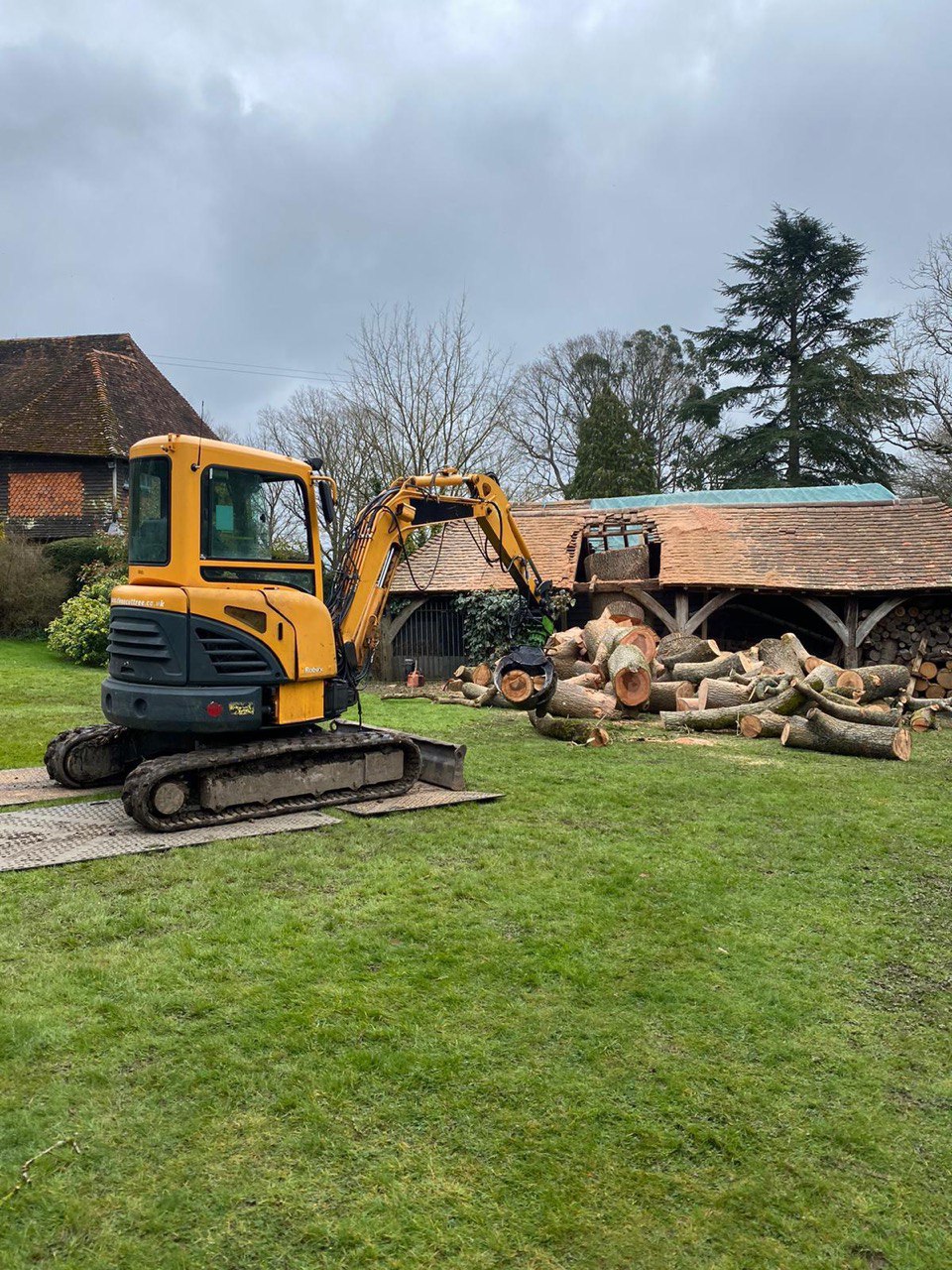 This is a photo of tree felling being carried out in Eastbourne. All works are being undertaken by Eastbourne Tree Care